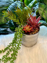 Flowers Artificial Plant Colored in a Silver Pot