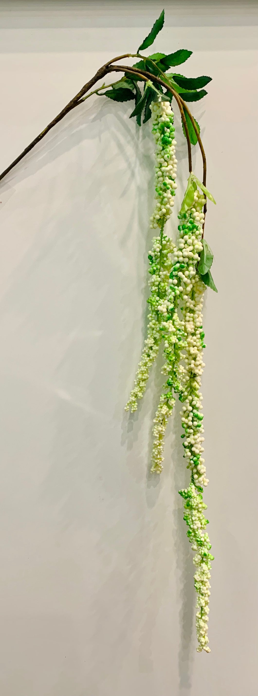 Wisteria Stem Artificial flowers White and Green Wedding/House decoration