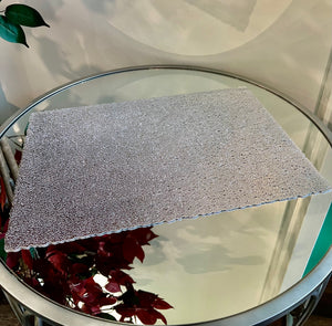 Placemats in Metallic Silver Rectangular for Dining Table Wedding Parties Accent Centrepiece