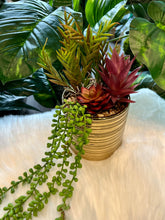 Flowers Artificial Plant Colored in a Gold Pot