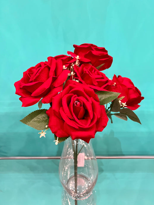 Flowers Bouquet of Velvet Flower Bunch in RED Colour With Stem
