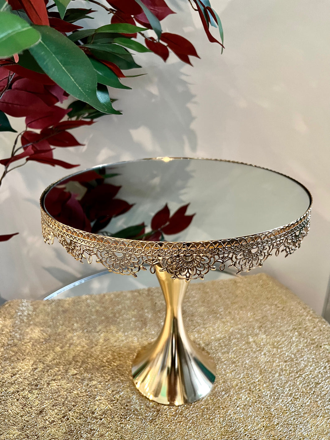 Round Stand Mirror Party Wedding in Gold Cake Stand