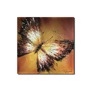 Handmade Oil Painting on Stretched Canvas of a Butterfly