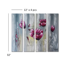 Handmade Oil Painting  of Flowers on Stretched Canvas in Group