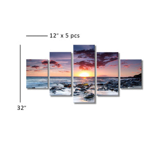 High Quality Art Print of Sea View on Stretched Canvas in Group