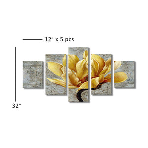 High Quality Art Print on Stretched Canvas of a Big Gold Yellow Flower in Group