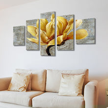 High Quality Art Print on Stretched Canvas of a Big Gold Yellow Flower in Group