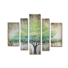 Handmade Oil Painting on Stretched Canvas of a Big Tree in Group