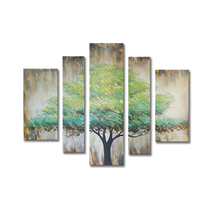 Handmade Oil Painting on Stretched Canvas of a Big Tree in Group